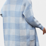 Lovella Cárdigan Casual a Cuadros con Bolsillos