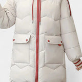 Belle Abrigo de Invierno con Cremallera y Capucha