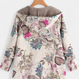 April Abrigo Floral de Invierno con Capucha