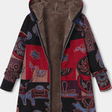 April Abrigo Floral de Invierno con Capucha