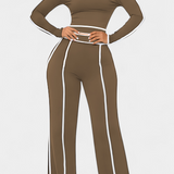 Krystelle Conjunto Off-Shoulder con Pantalón de Corte Recto
