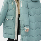 Belle Abrigo de Invierno con Cremallera y Capucha