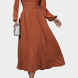 Faela Vestido Midi de Oficina con Lunares Suizos