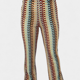 Carlie Pantalón Acampanado Estampado Retro
