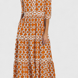 Casilda Vestido Midi con Estampado de Cadenas