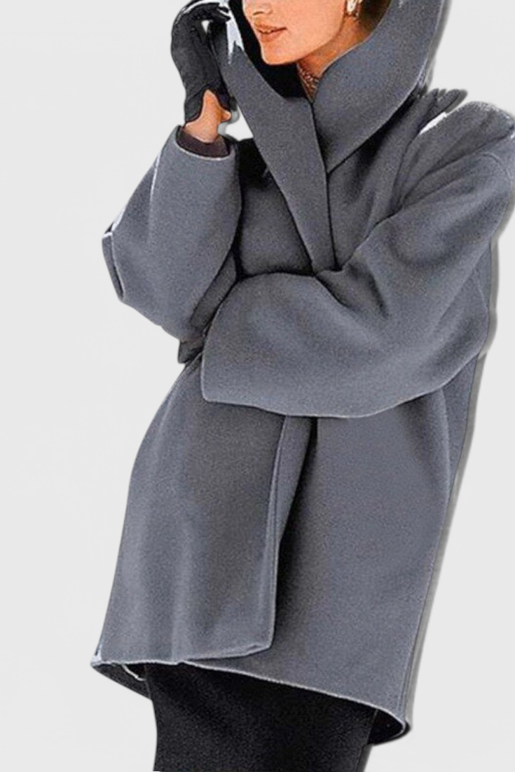 Abrigo Oversized de Mezcla de Lana Harper con Solapa Ancha