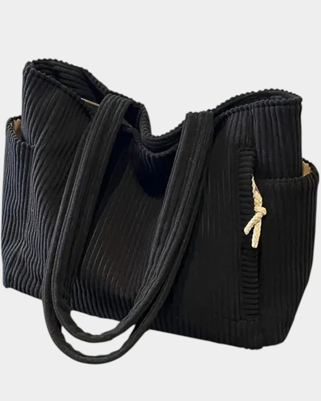 Tilda – Bolsa tote acanalada con detalle de cordón