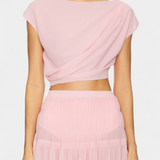 Nalia Falda Maxi de Chifón con Cintura Elástica y Capas