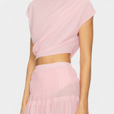 Nalia Falda Maxi de Chifón con Cintura Elástica y Capas