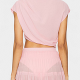 Nalia Falda Maxi de Chifón con Cintura Elástica y Capas