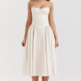 Felicity Vestido Midi Corsé Sin Mangas