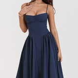 Felicity Vestido Midi Corsé Sin Mangas