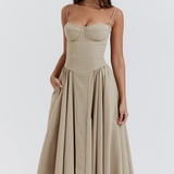 Felicity Vestido Midi Corsé Sin Mangas