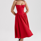 Felicity Vestido Midi Corsé Sin Mangas