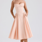Felicity Vestido Midi Corsé Sin Mangas