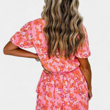 Kimberly Vestido Floral con Volantes con Escote en V
