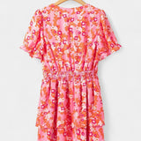 Kimberly Vestido Floral con Volantes con Escote en V