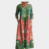 Celestine | Vestido maxi con estampado floral vintage